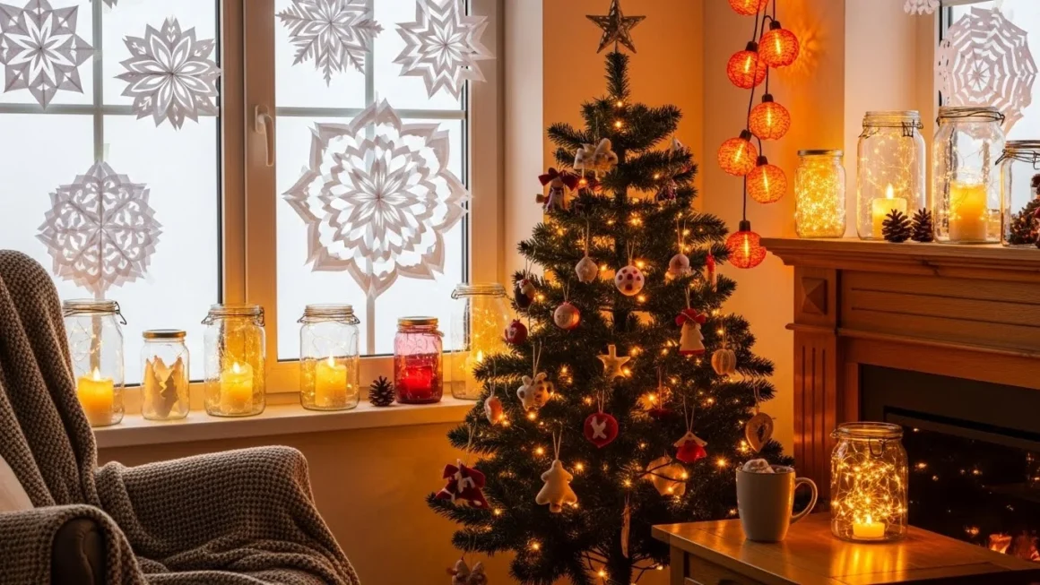 Eco-friendly DIY holiday decor using reusable materials, natural elements, paper crafts, and sustainable home decoration ideas