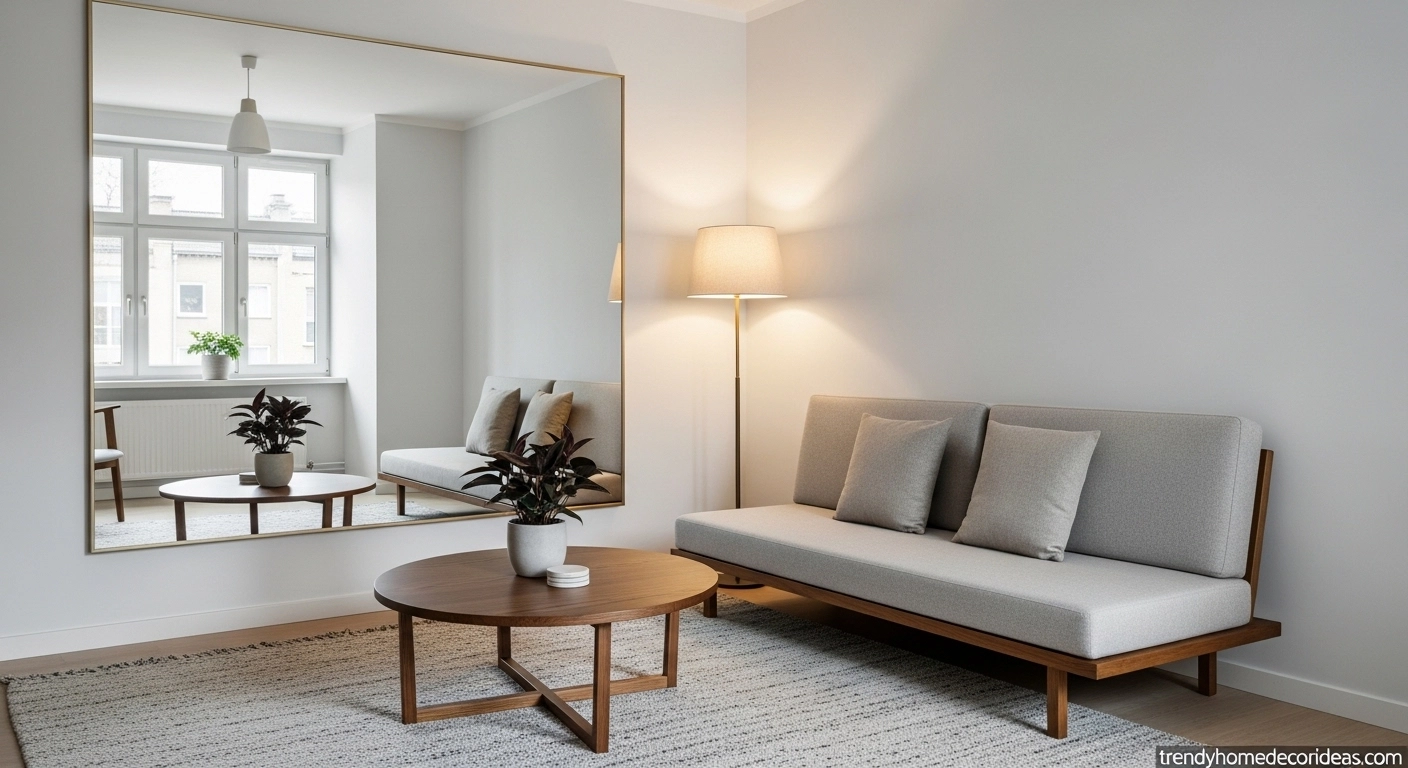 Living Room with Mirror Illusion Design