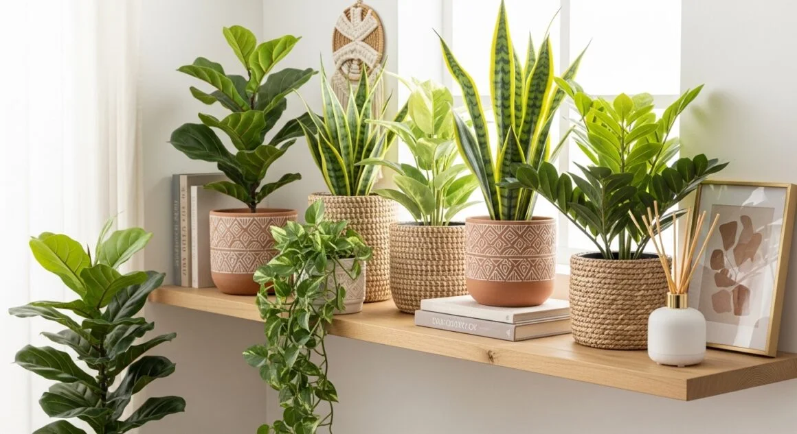 Mix Real and Faux Plants
